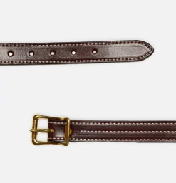 Ceinture Triple Stitched Dark Brown