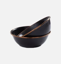 Enamel Bowl Set X 2 Charcoal