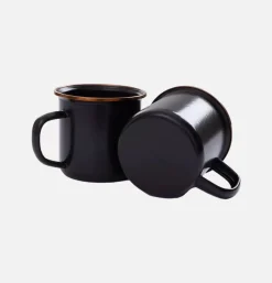 Enamel Cup Set X 2 Charcoal