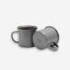 Enamel Cup Set X 2 Stone Grey