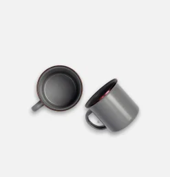 Enamel Cup Set X 2 Stone Grey