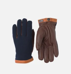 Gants Deerskin Wool Tricot Navy