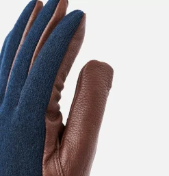 Gants Deerskin Wool Tricot Navy