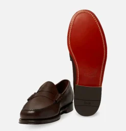 Larson Penny Loafers Soft Chocolate Leather