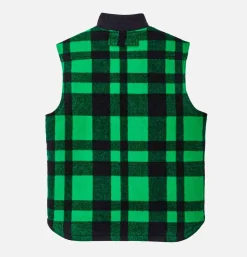 Lined Mackinaw Wool Vest Green