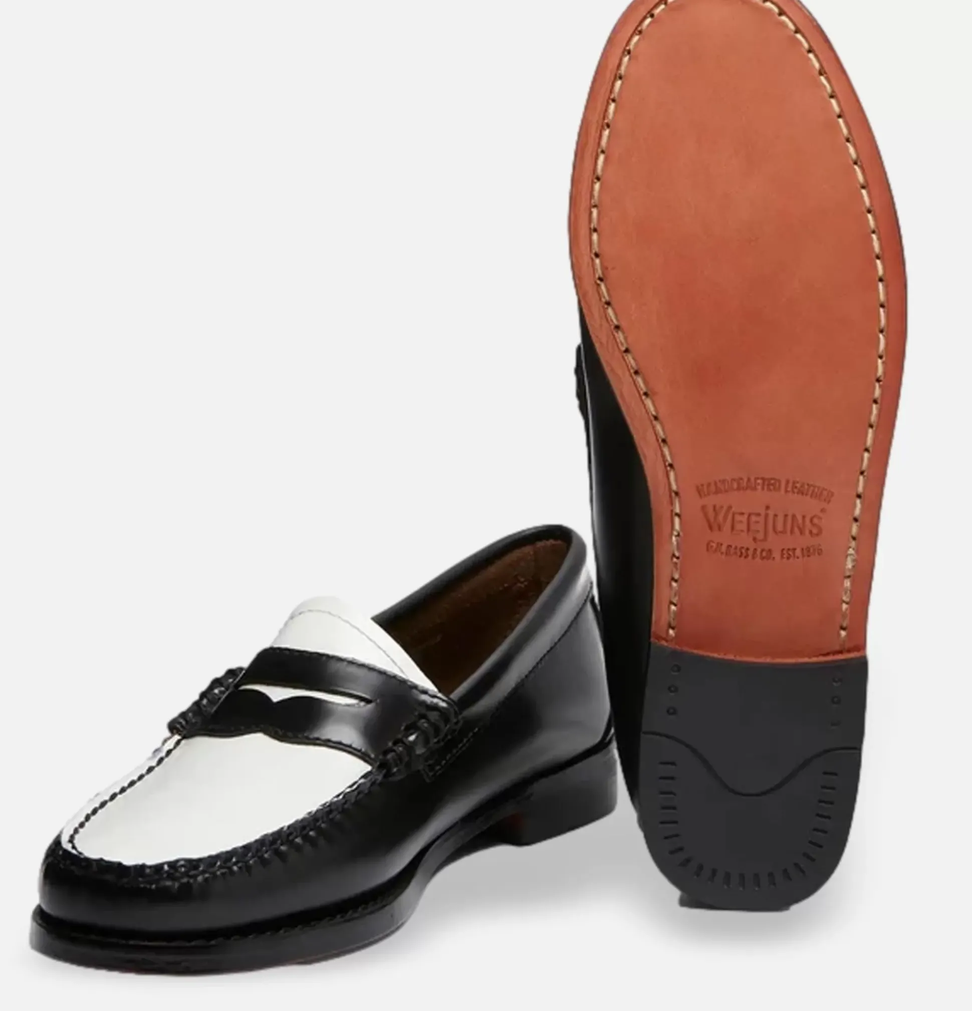 Mocassin Weejuns Black & White Leather