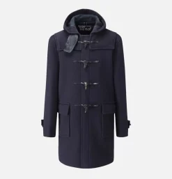 Morris Dufflecoat Navy Black Stewart