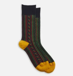 Multi Vertical Jaquard Socks Navy