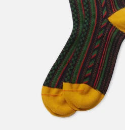 Multi Vertical Jaquard Socks Navy