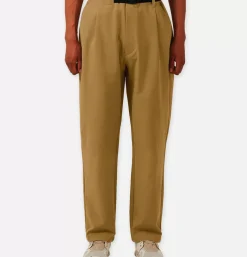 One Tuck Stretch Pants Beige