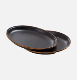 Small Enamel Plate X 2 Charcoal