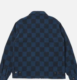 Windcheater Jacket Navy Checkerboard