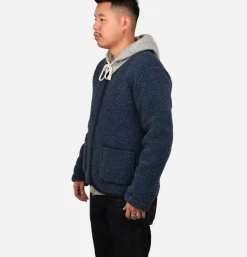 Zip Up Vee Cardigan Darkblue