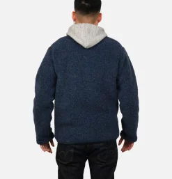 Zip Up Vee Cardigan Darkblue