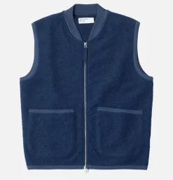 Zip Waistcoat Wool Black
